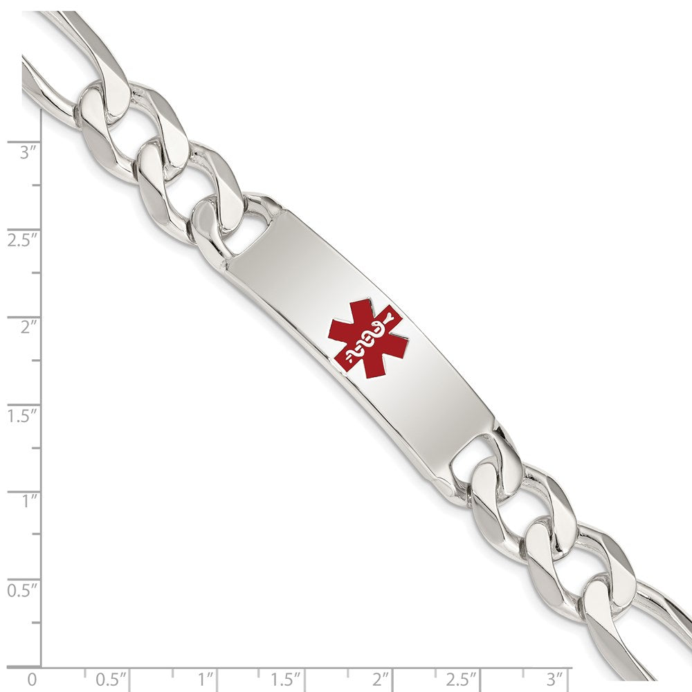FJC Finejewelers 925 Sterling Silver Figaro Anchor Link Enameled Medical ID Bracelet 8.5 Inches x 13 mm