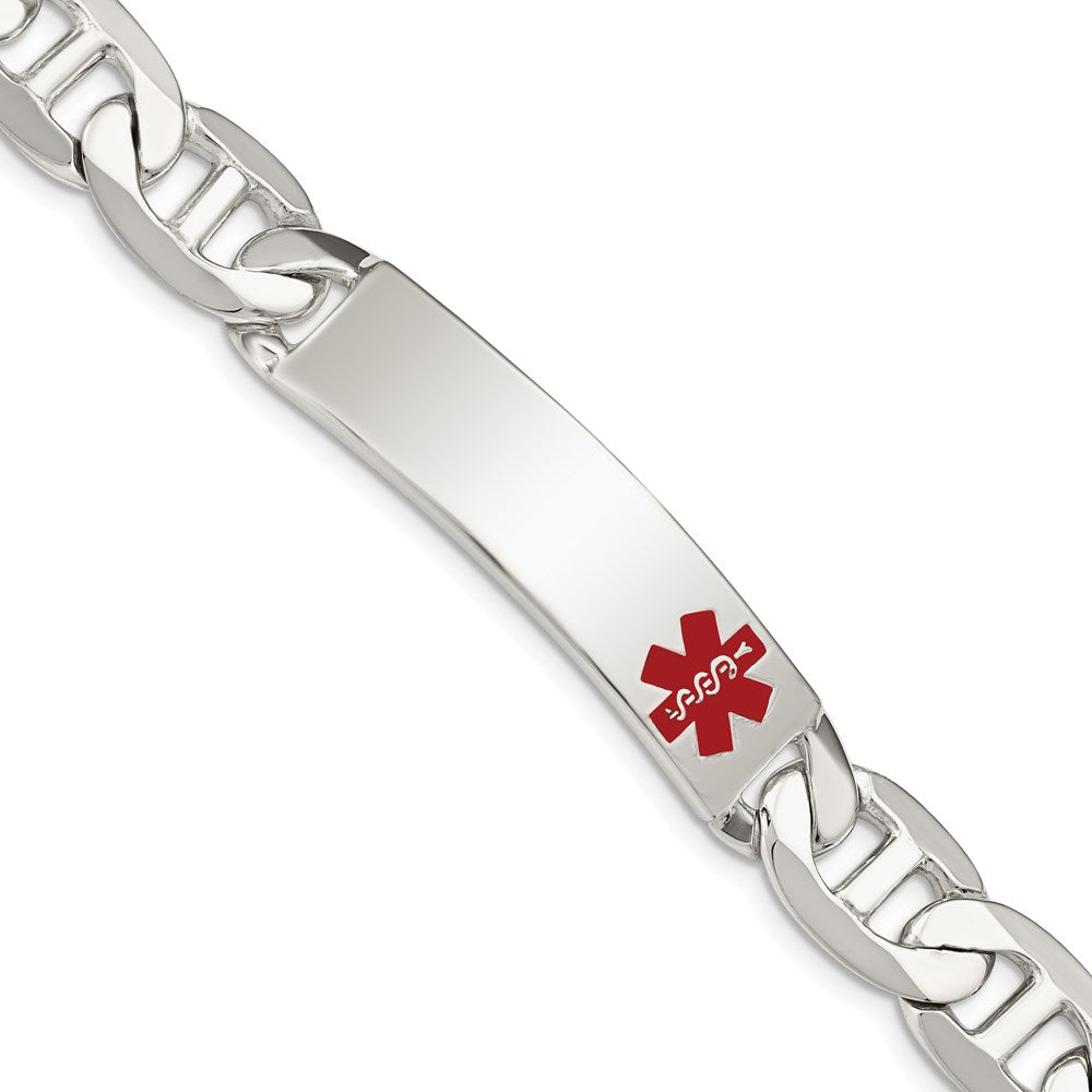FJC Finejewelers 925 Sterling Silver Polished Anchor Link Enameled Medical ID Bracelet 8.5 Inches x 12 mm