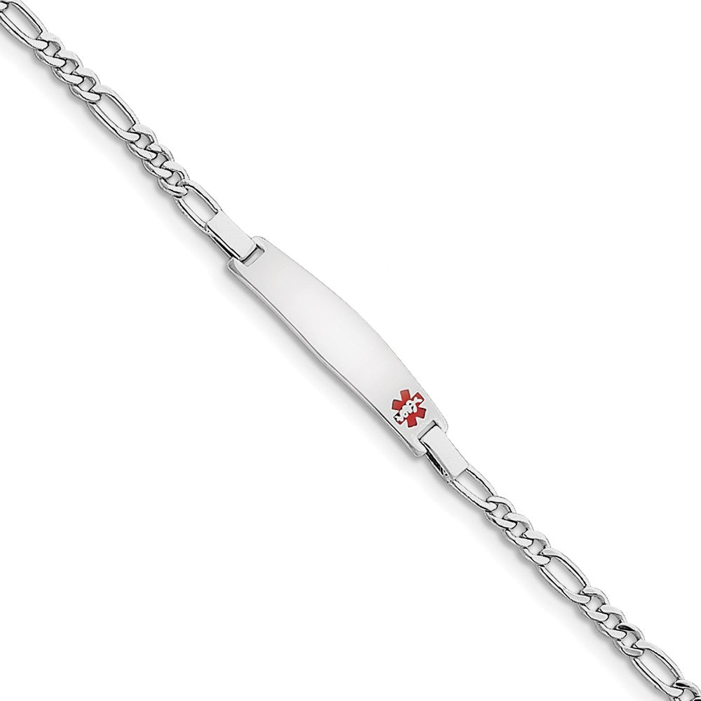 FJC Finejewelers 925 Sterling Silver Enameled  Medical ID Figaro Link Bracelet 7 Inches x 5 mm