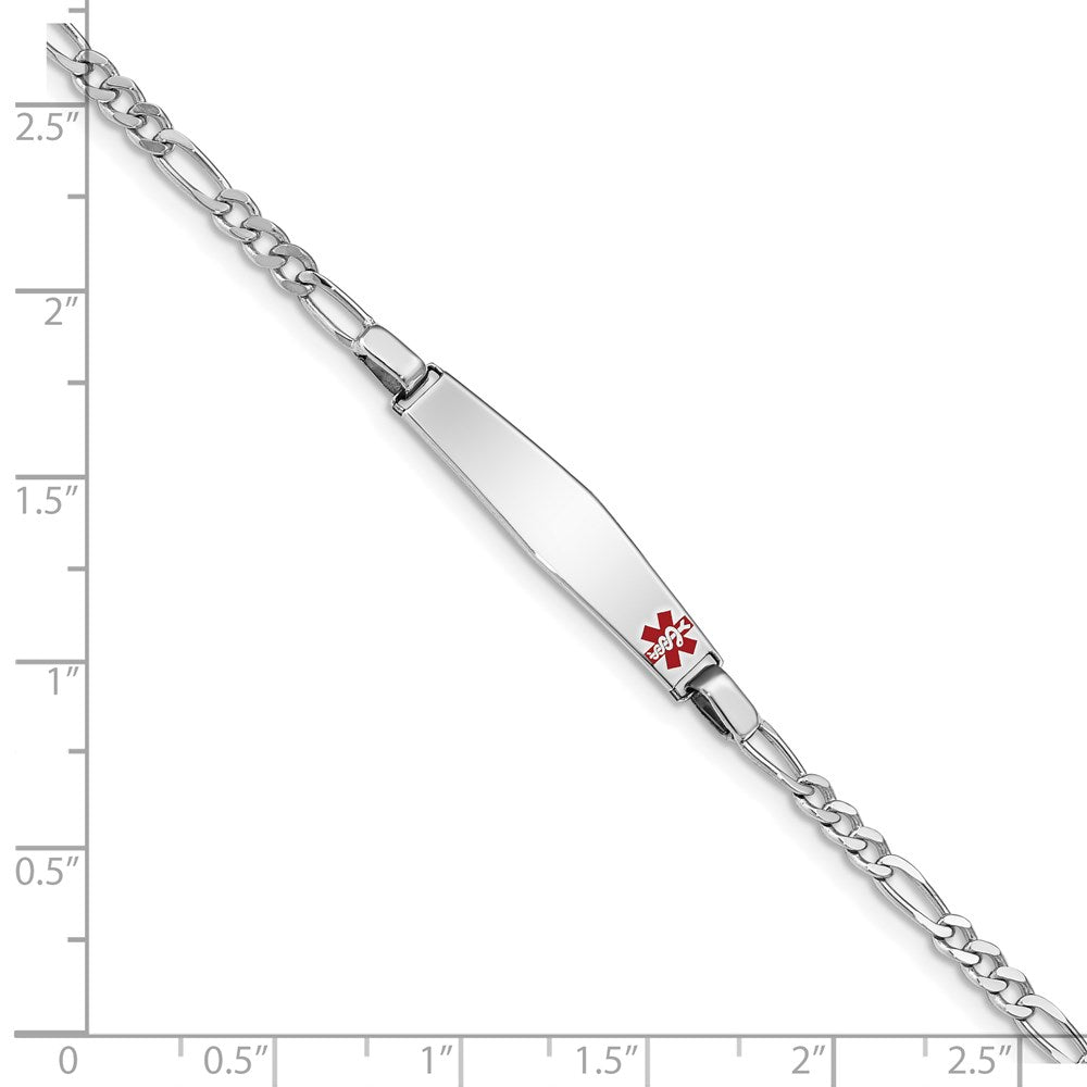 FJC Finejewelers 925 Sterling Silver Enameled  Medical ID Figaro Link Bracelet 7 Inches x 5 mm