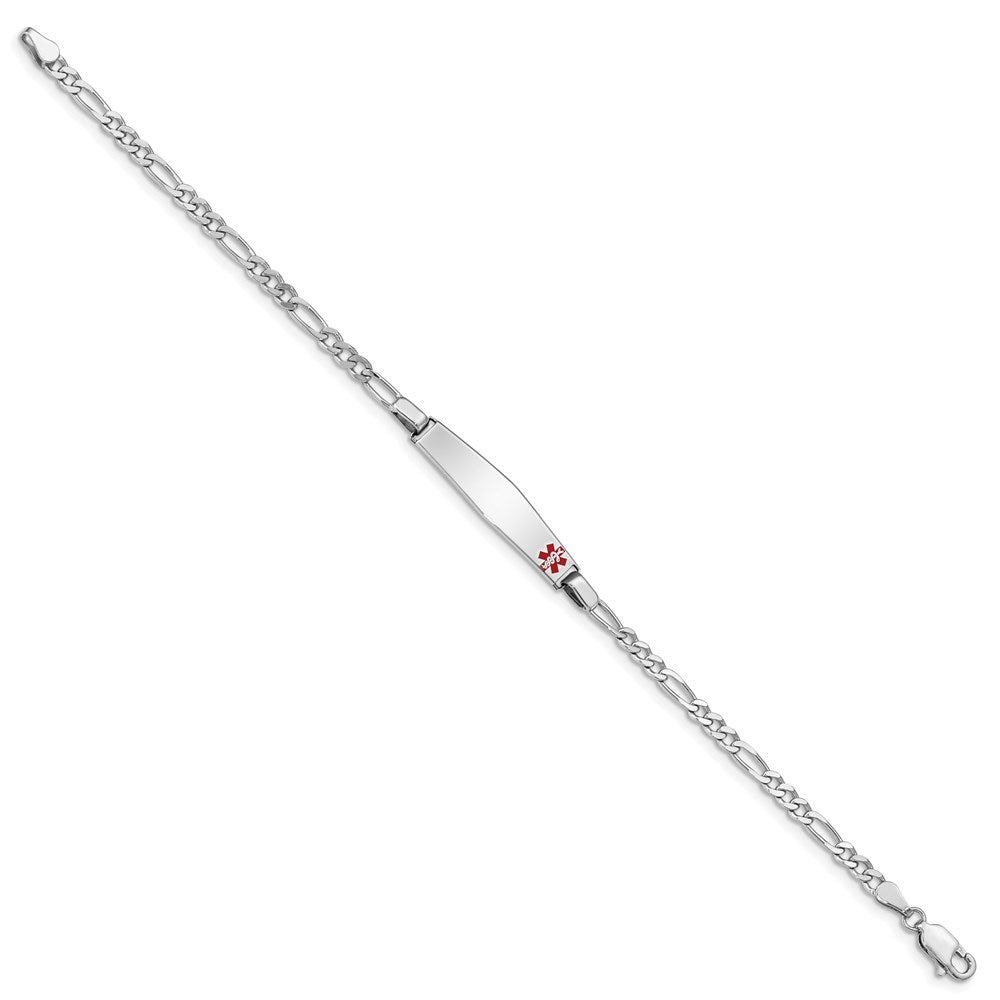 FJC Finejewelers 925 Sterling Silver Enameled  Medical ID Figaro Link Bracelet 8 Inches x 5 mm