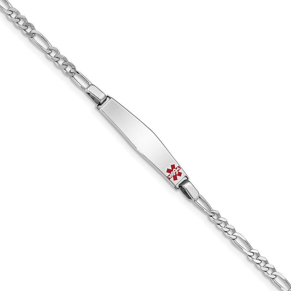 FJC Finejewelers 925 Sterling Silver Enameled  Medical ID Figaro Link Bracelet 8 Inches x 5 mm