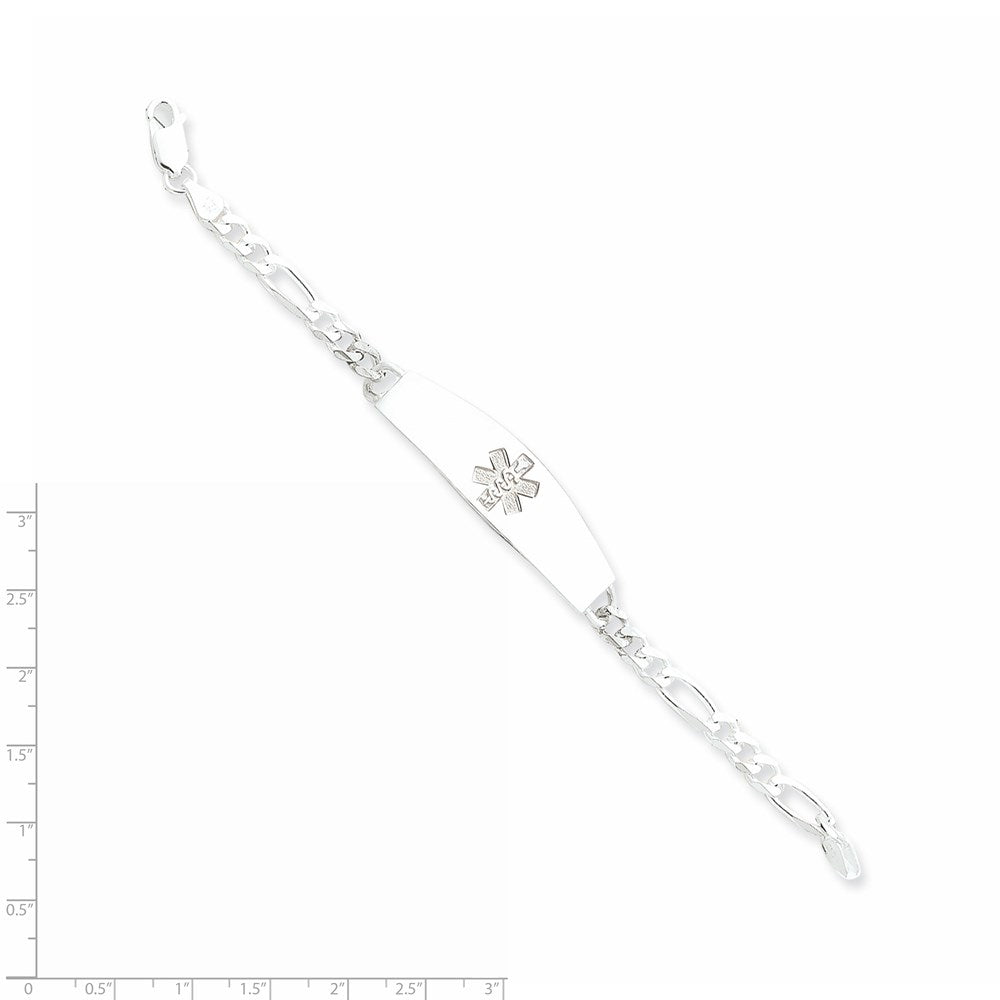 FJC Finejewelers 925 Sterling Silver Medical ID Figaro Link Bracelet 8 Inches
