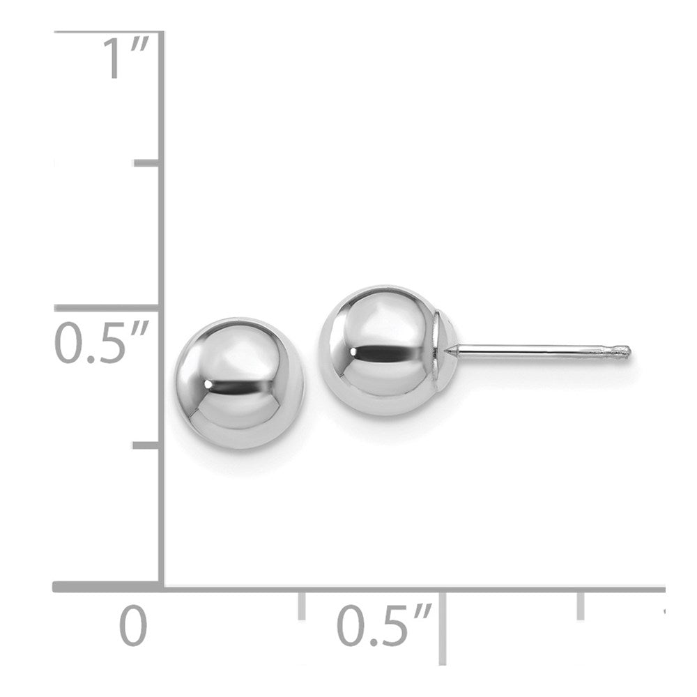 FJC Finejewelers 14 kt White Gold Polished Ball Post Earrings 6 mm x 6 mm