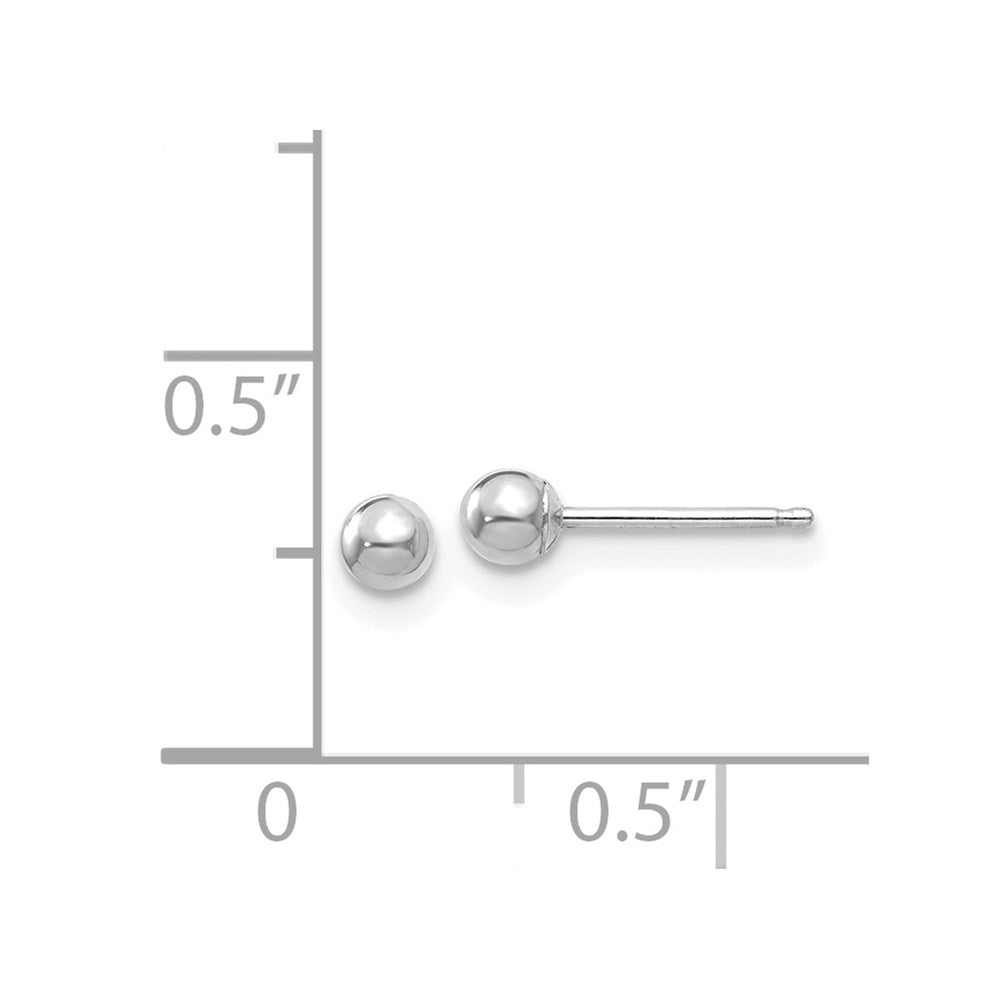 FJC Finejewelers 14 kt White Gold Polished Ball Post Earrings 3 mm x 3 mm