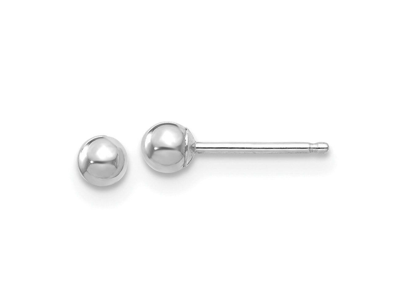FJC Finejewelers 14 kt White Gold Polished Ball Post Earrings 3 mm x 3 mm