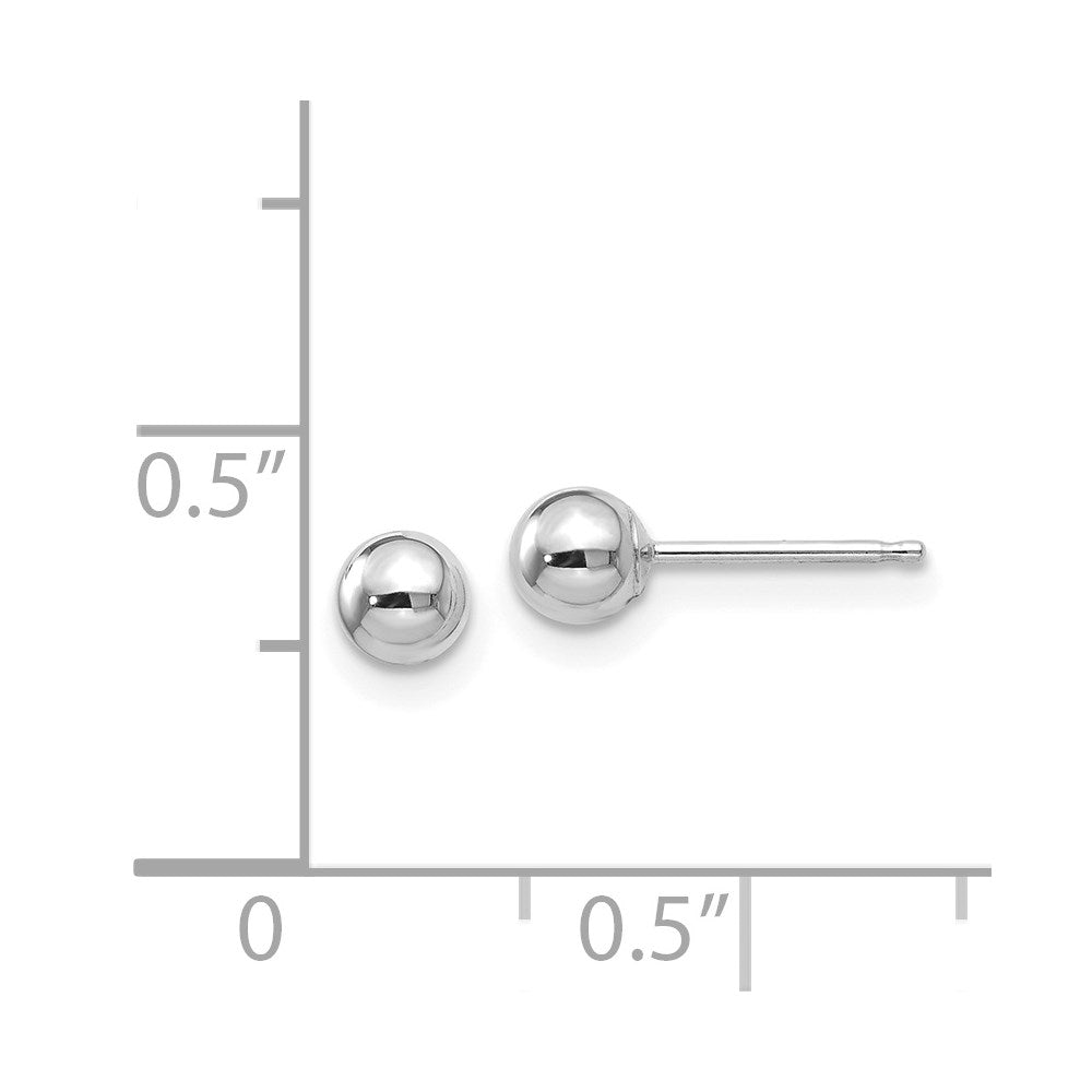FJC Finejewelers 14 kt White Gold Polished Ball Post Earrings 4 mm x 4 mm