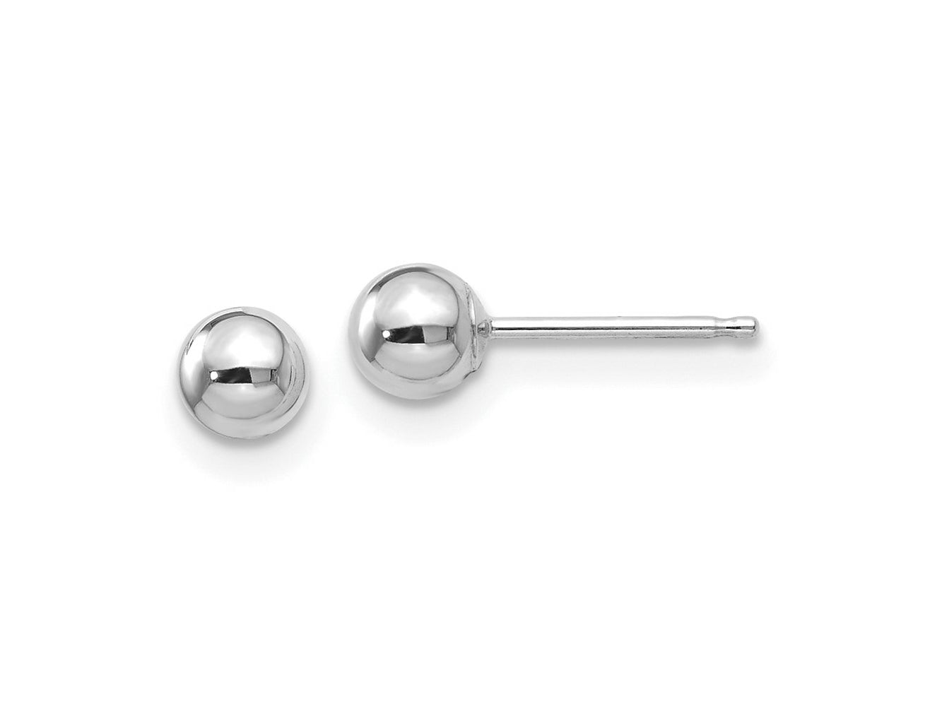 FJC Finejewelers 14 kt White Gold Polished Ball Post Earrings 4 mm x 4 mm