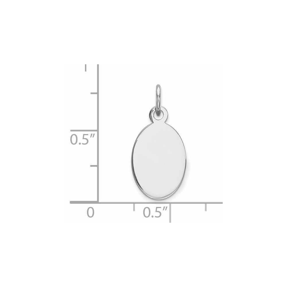 FJC Finejewelers 14 kt White Gold Personalized Plain .009 Gauge Oval Engravable Disc Charm 20 x 9 mm