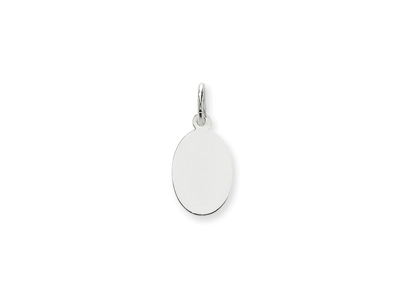 FJC Finejewelers 14 kt White Gold Personalized Plain .011 Gauge Oval Engravable Disc Charm 20 x 9 mm