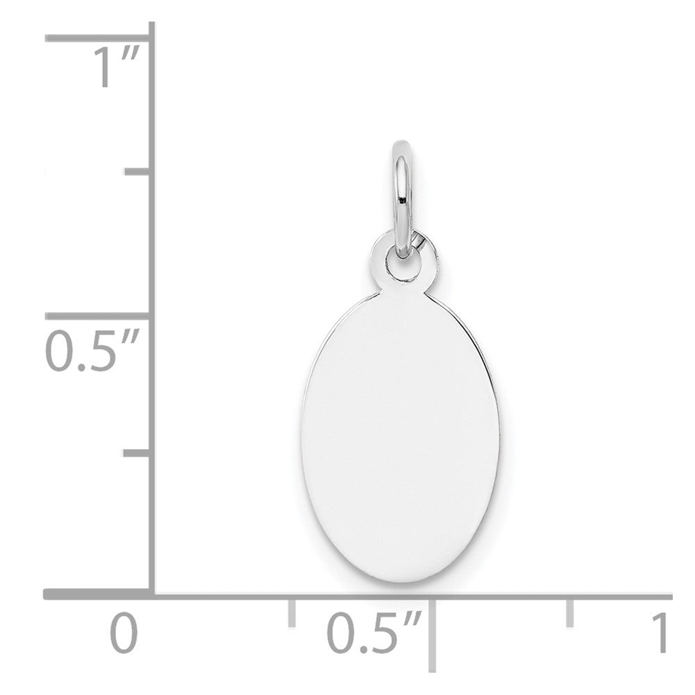 FJC Finejewelers 14 kt White Gold Personalized Plain .018 Gauge Oval Engravable Disc Charm 20 x 9 mm
