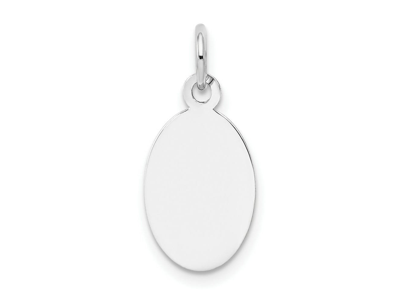 FJC Finejewelers 14 kt White Gold Personalized Plain .018 Gauge Oval Engravable Disc Charm 20 x 9 mm