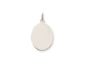 FJC Finejewelers 14 kt White Gold Personalized Plain .013 Gauge Oval Engravable Disc Charm 27 x 16 mm