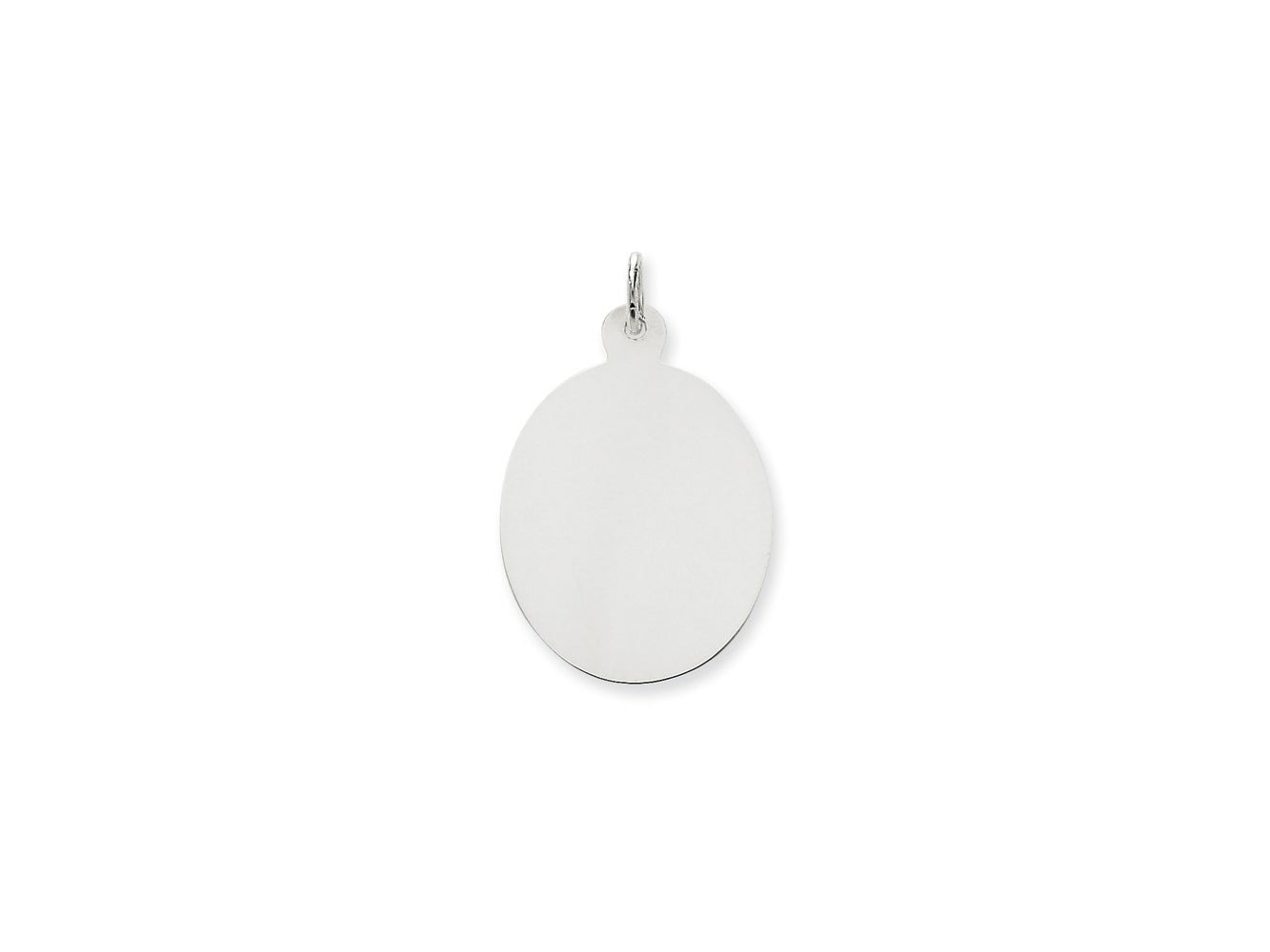 FJC Finejewelers 14 kt White Gold Personalized Plain .027 Gauge Oval Engravable Disc Charm 34 x 22 mm