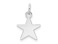 FJC Finejewelers 14 kt White Gold Personalized Plain .018 Gauge Engravable Star Charm 17 x 11 mm