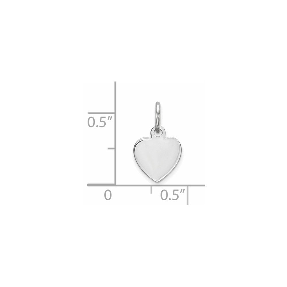 FJC Finejewelers 14 kt White Gold Plain .009 Gauge Engravable Heart Charm 14 x 9 mm