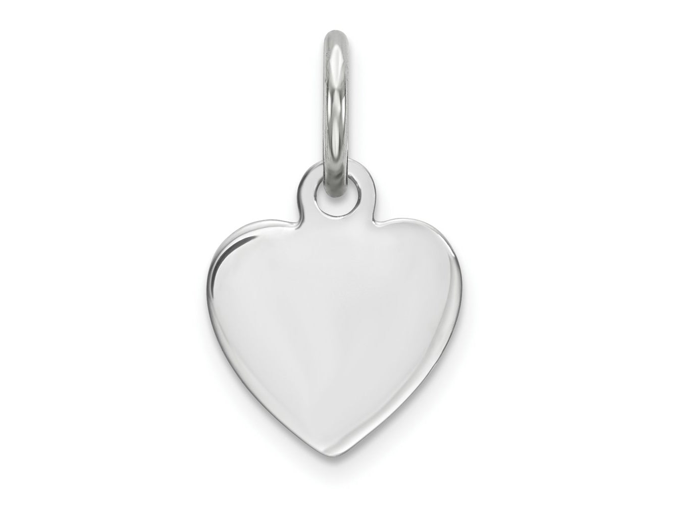 FJC Finejewelers 14 kt White Gold Plain .009 Gauge Engravable Heart Charm 14 x 9 mm