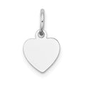 FJC Finejewelers 14 kt White Gold Plain .013 Gauge Engravable Heart Charm 14 x 9 mm