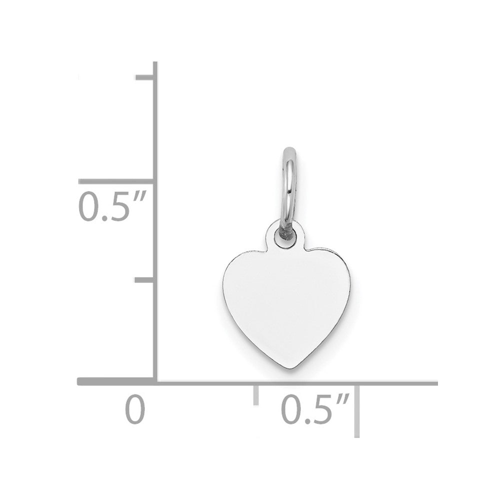 FJC Finejewelers 14 kt White Gold Plain .018 Gauge Engravable Heart Charm 14 x 9 mm