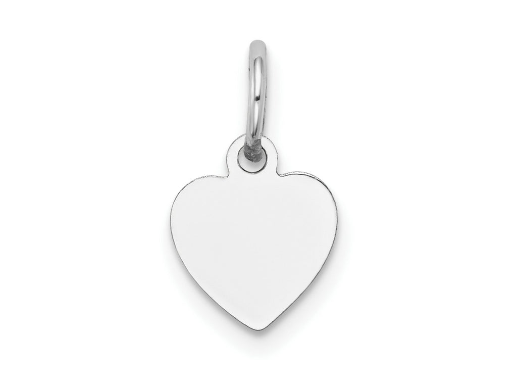 FJC Finejewelers 14 kt White Gold Plain .018 Gauge Engravable Heart Charm 14 x 9 mm