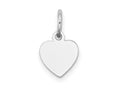 FJC Finejewelers 14 kt White Gold Plain .018 Gauge Engravable Heart Charm 14 x 9 mm