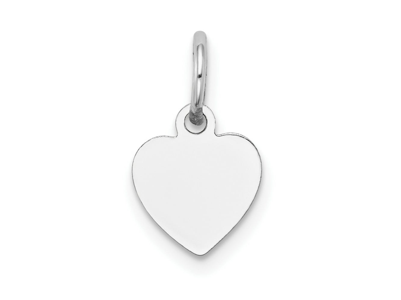 FJC Finejewelers 14 kt White Gold Plain .018 Gauge Engravable Heart Charm 14 x 9 mm