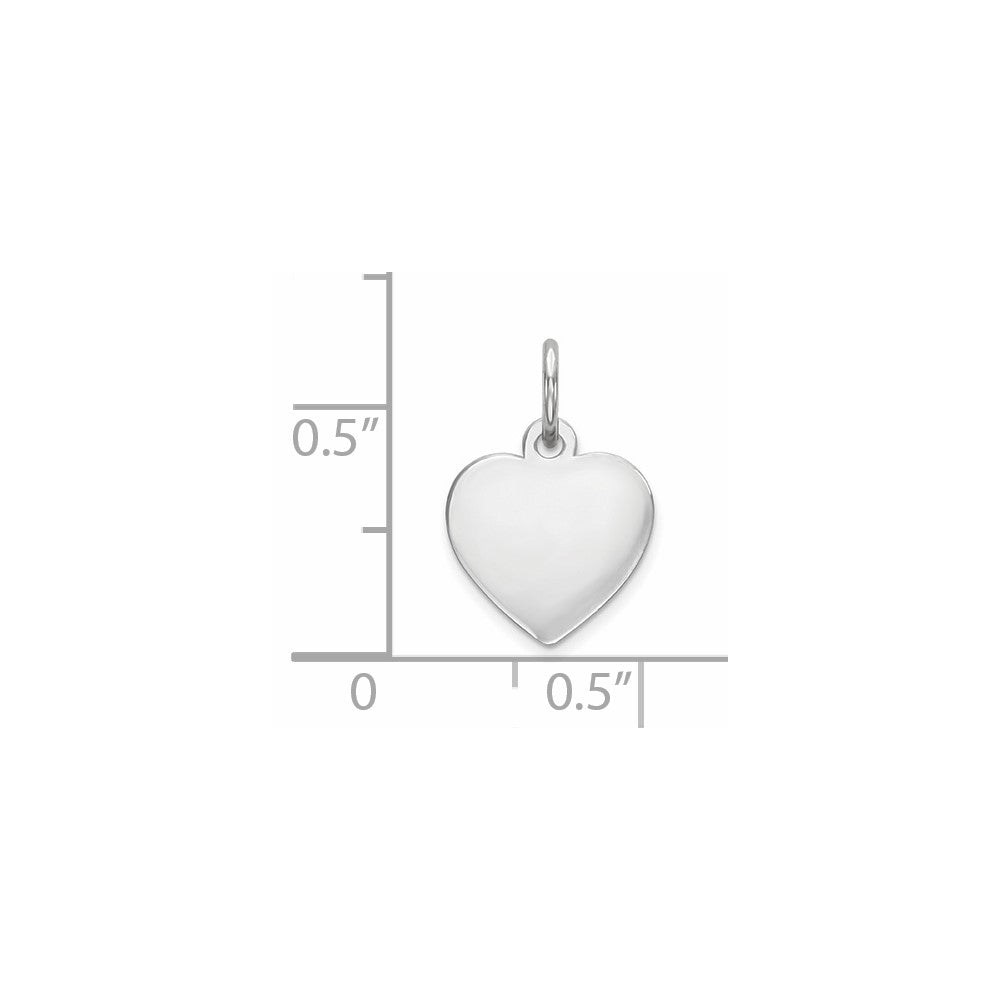 FJC Finejewelers 14 kt White Gold Plain .009 Gauge Engravable Heart Charm 16 x 10 mm