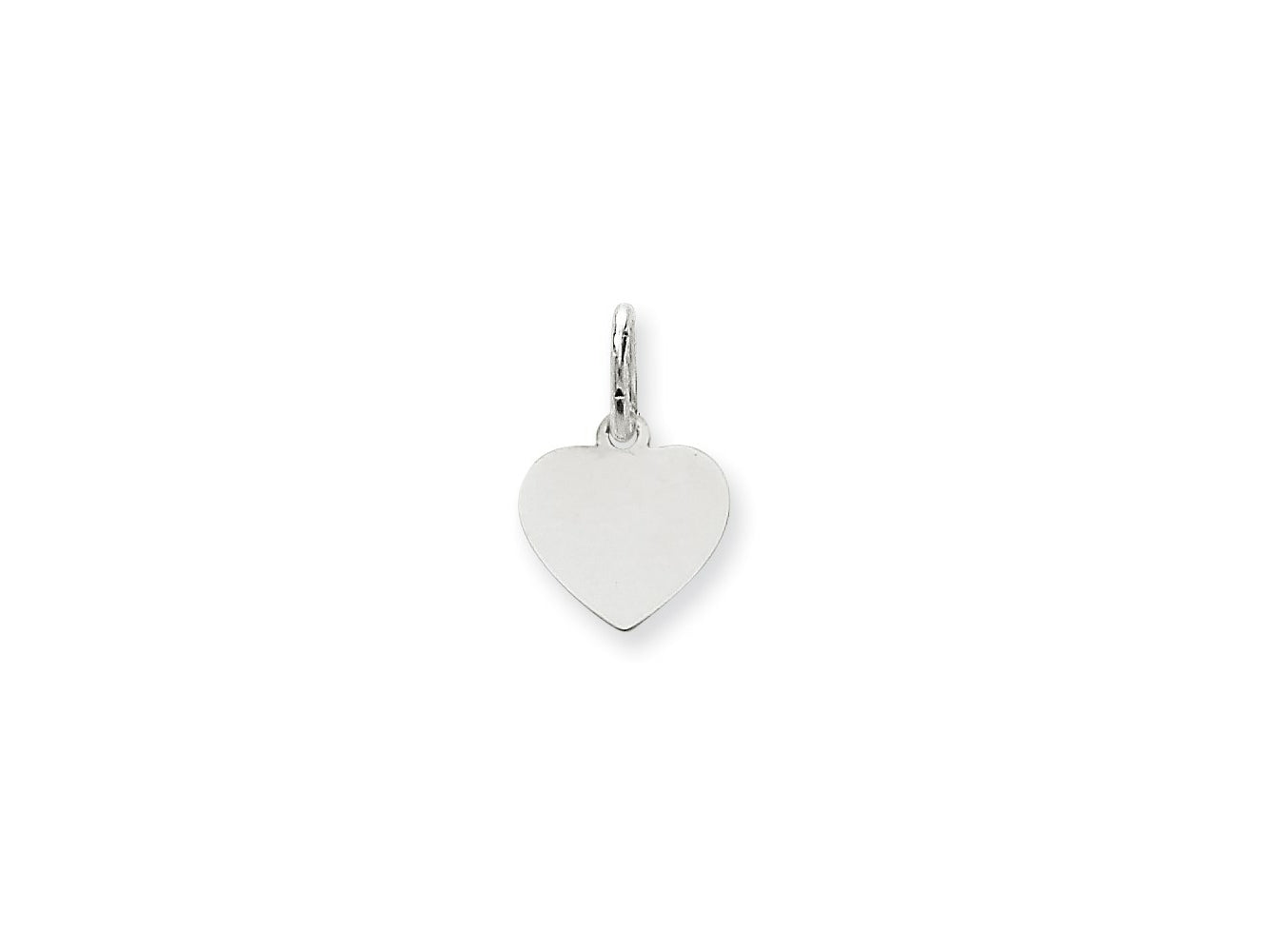 FJC Finejewelers 14 kt White Gold Plain .013 Gauge Engravable Heart Charm 16 x 10 mm