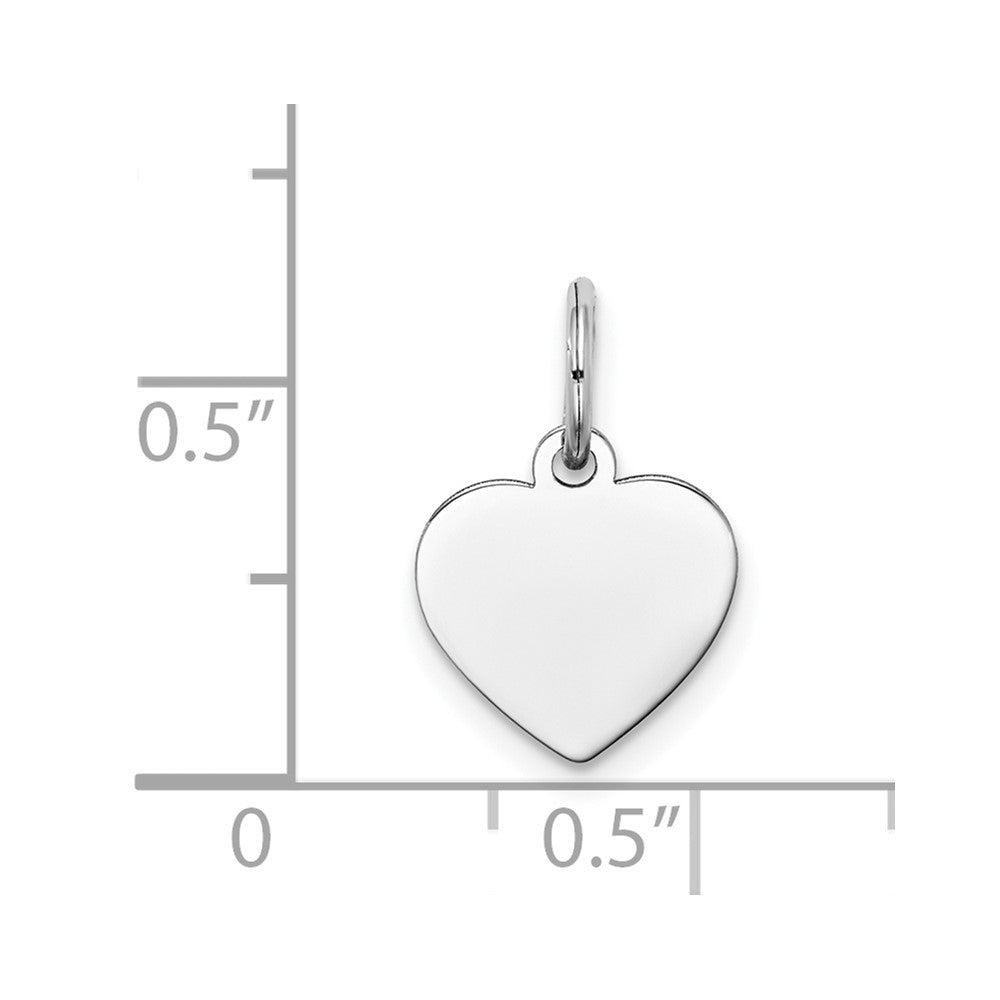 FJC Finejewelers 14 kt White Gold Plain .018 Gauge Engravable Heart Charm 16 x 10 mm