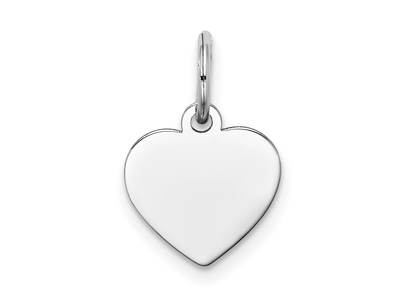 FJC Finejewelers 14 kt White Gold Plain .018 Gauge Engravable Heart Charm 16 x 10 mm