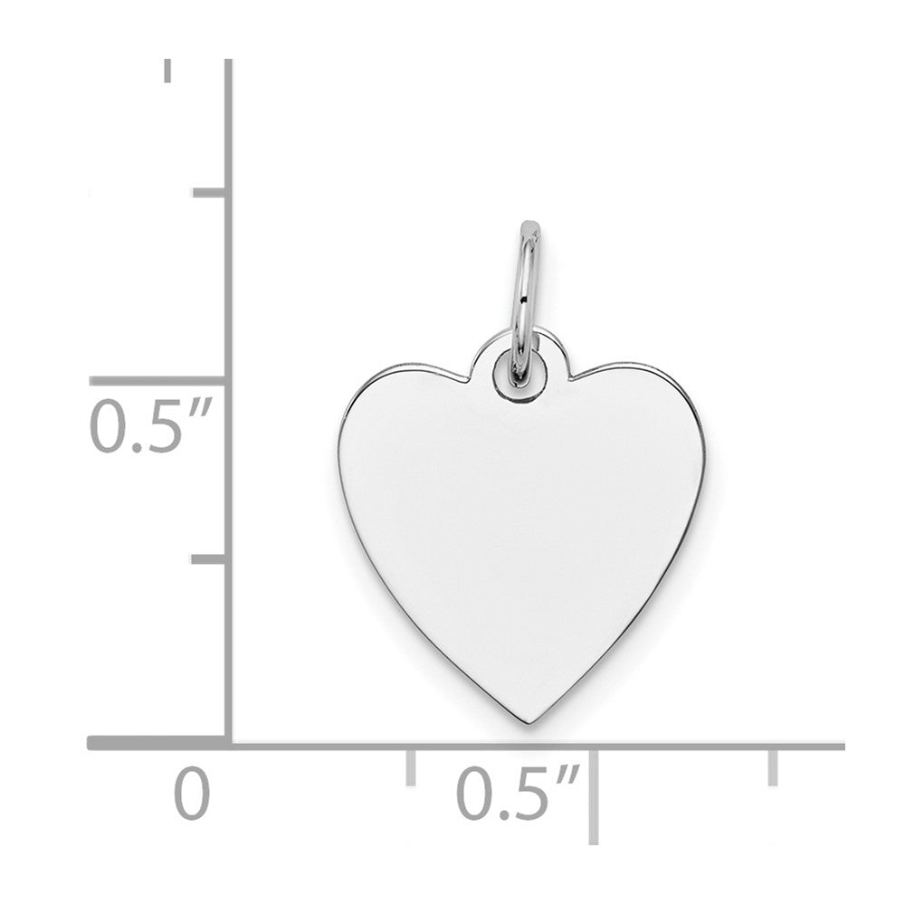 FJC Finejewelers 14 kt White Gold Plain .018 Gauge Engravable Heart Charm 18 x 14 mm