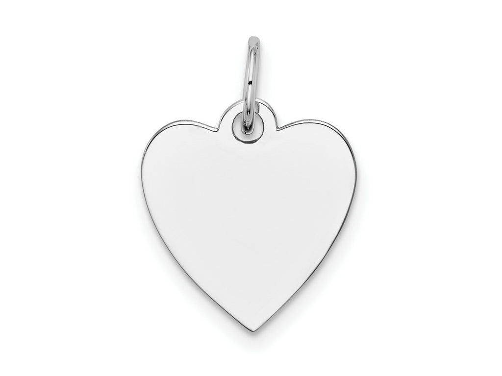 FJC Finejewelers 14 kt White Gold Plain .018 Gauge Engravable Heart Charm 18 x 14 mm