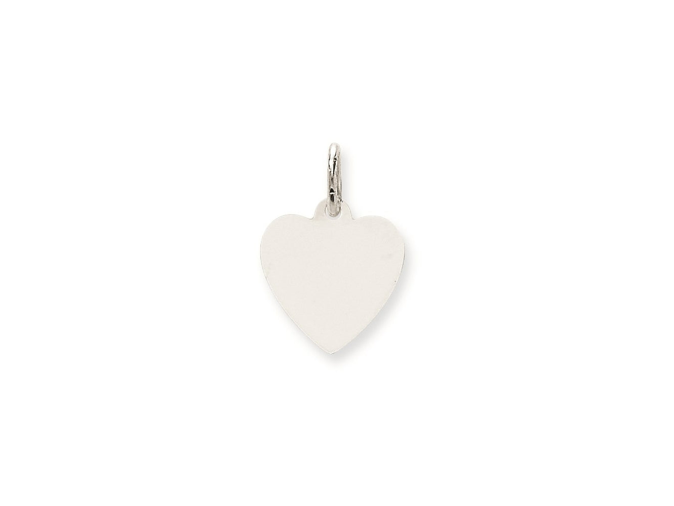 FJC Finejewelers 14 kt White Gold Plain .035 Gauge Engravable Heart Charm 18 x 14 mm