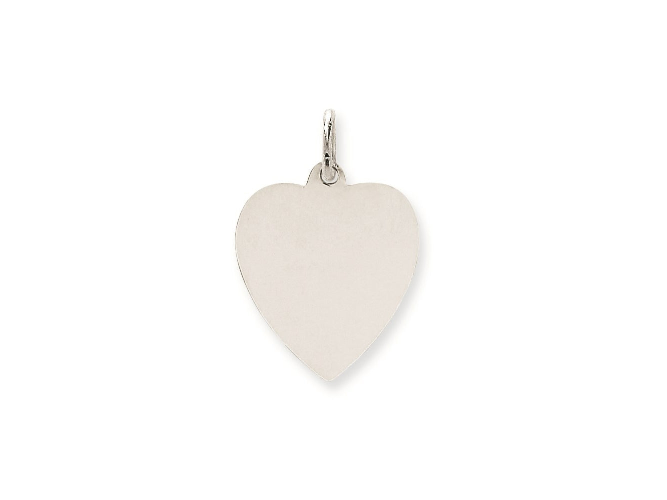 FJC Finejewelers 14 kt White Gold Plain .013 Gauge Engravable Heart Charm 24 x 18 mm