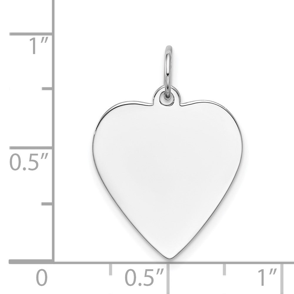 FJC Finejewelers 14 kt White Gold Plain .027 Gauge Engravable Heart Charm 24 x 18 mm