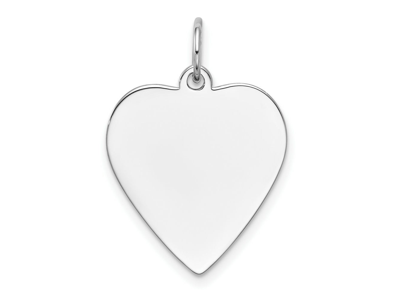 FJC Finejewelers 14 kt White Gold Plain .027 Gauge Engravable Heart Charm 24 x 18 mm