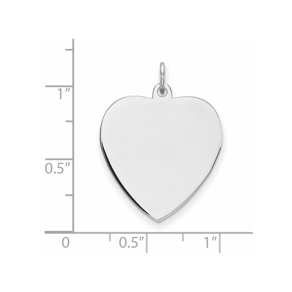 FJC Finejewelers 14 kt White Gold Plain .011 Gauge Engravable Heart Charm 27 x 21 mm