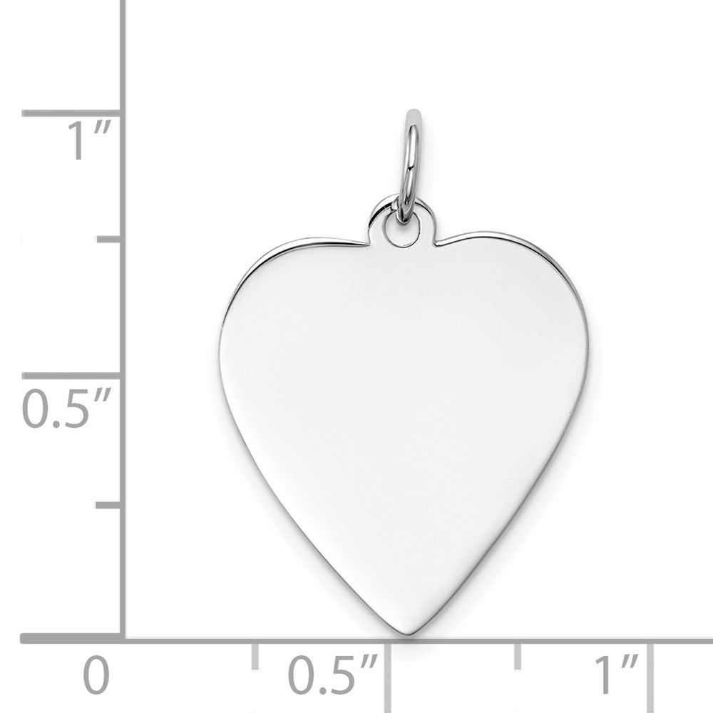 FJC Finejewelers 14 kt White Gold Plain .018 Gauge Engravable Heart Charm 27 x 21 mm