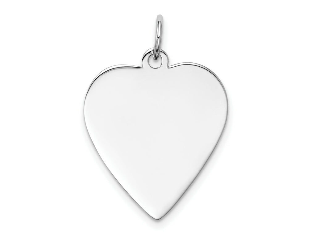 FJC Finejewelers 14 kt White Gold Plain .018 Gauge Engravable Heart Charm 27 x 21 mm