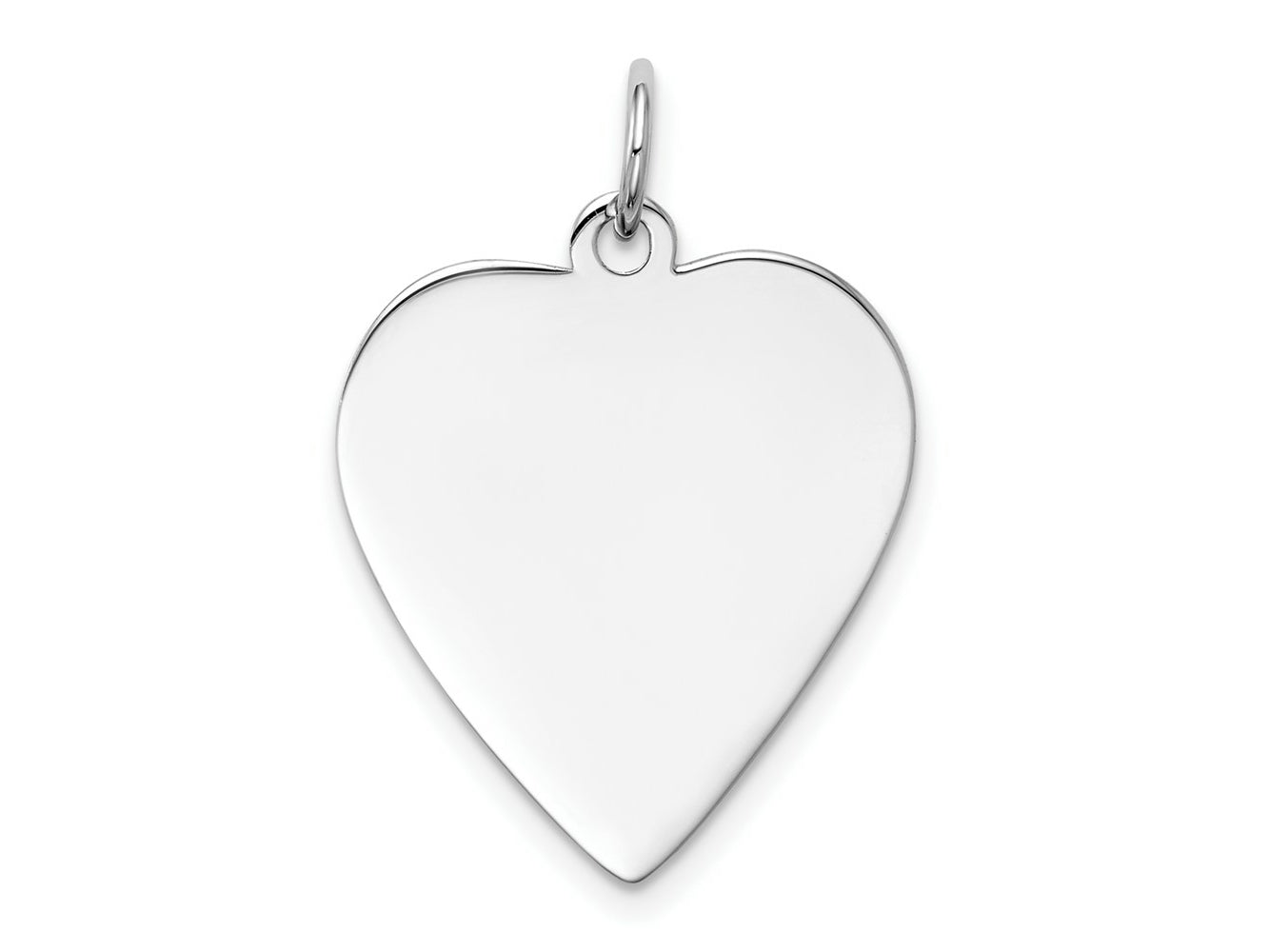 FJC Finejewelers 14 kt White Gold Plain .018 Gauge Engravable Heart Charm 27 x 21 mm