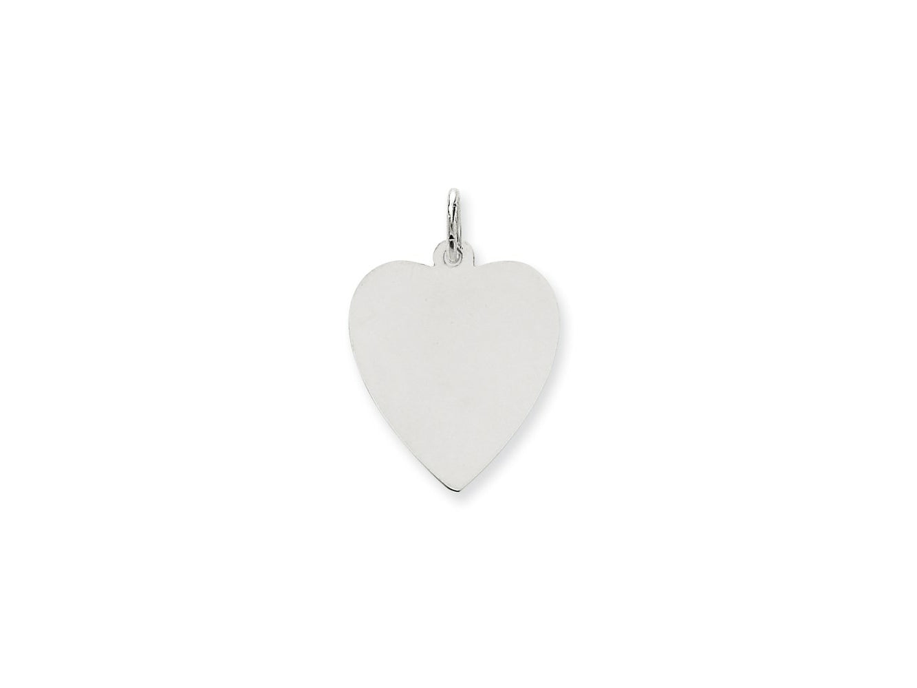 FJC Finejewelers 14 kt White Gold Plain .027 Gauge Engravable Heart Charm 27 x 21 mm