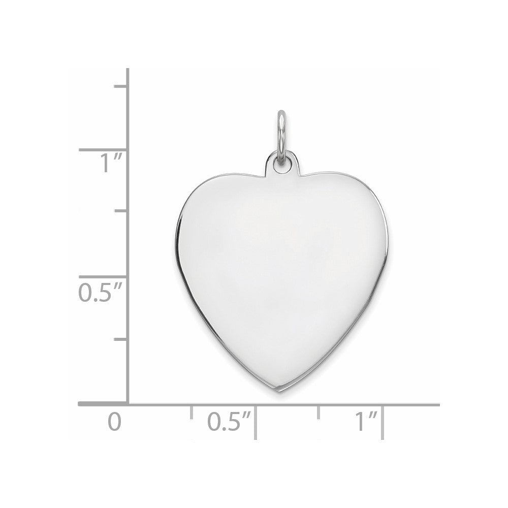 FJC Finejewelers 14 kt White Gold Plain .013 Gauge Engravable Heart Charm 27 x 21 mm