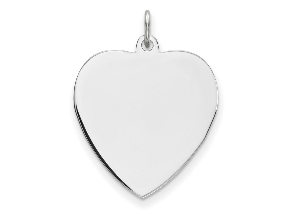 FJC Finejewelers 14 kt White Gold Plain .013 Gauge Engravable Heart Charm 27 x 21 mm