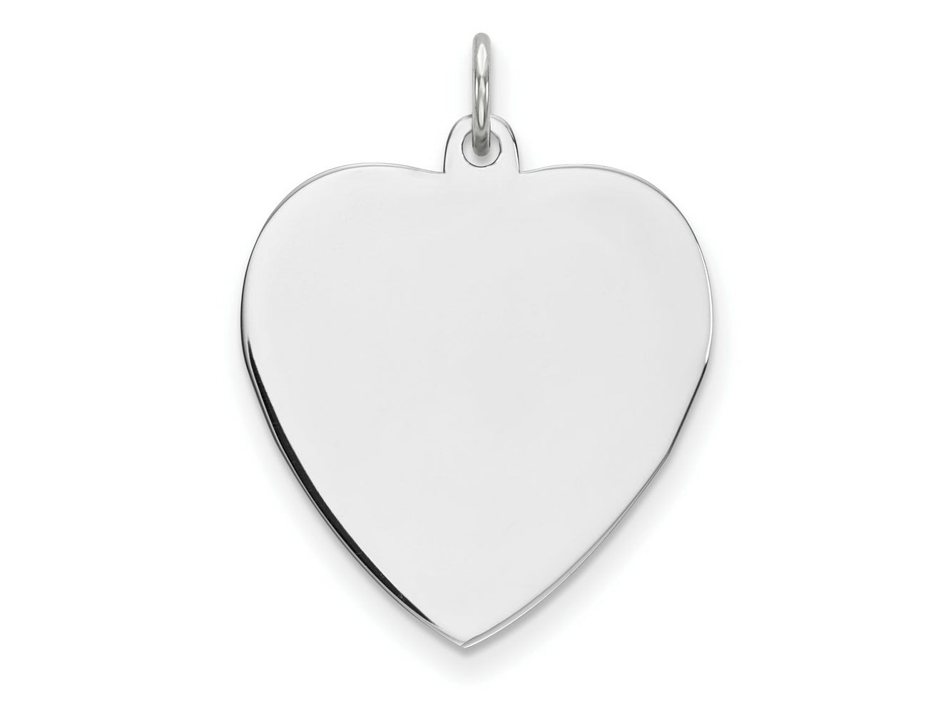 FJC Finejewelers 14 kt White Gold Plain .013 Gauge Engravable Heart Charm 27 x 21 mm