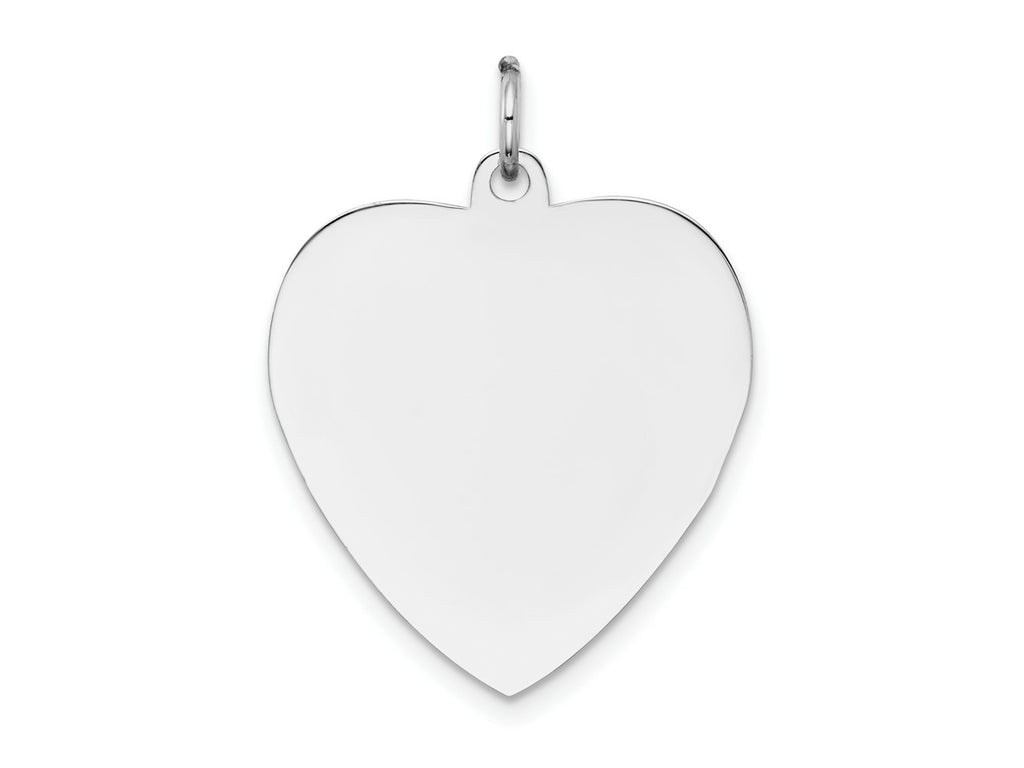 FJC Finejewelers 14 kt White Gold Plain .018 Gauge Engravable Heart Charm 27 x 21 mm