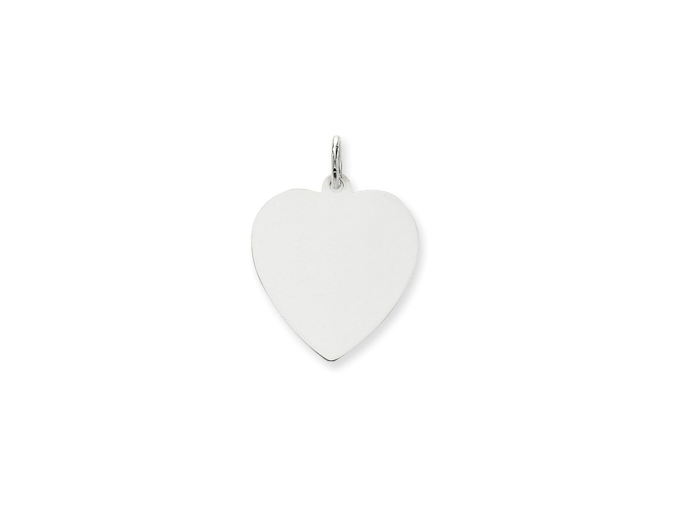 FJC Finejewelers 14 kt White Gold Plain .035 Gauge Engravable Heart Charm 27 x 21 mm