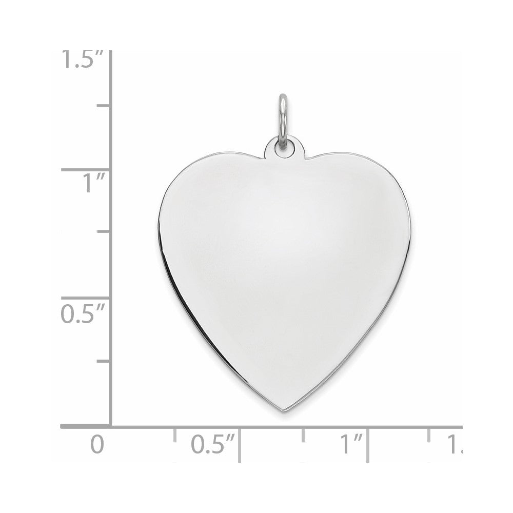 FJC Finejewelers 14 kt White Gold Plain .013 Gauge Engravable Heart Charm 30 x 24 mm