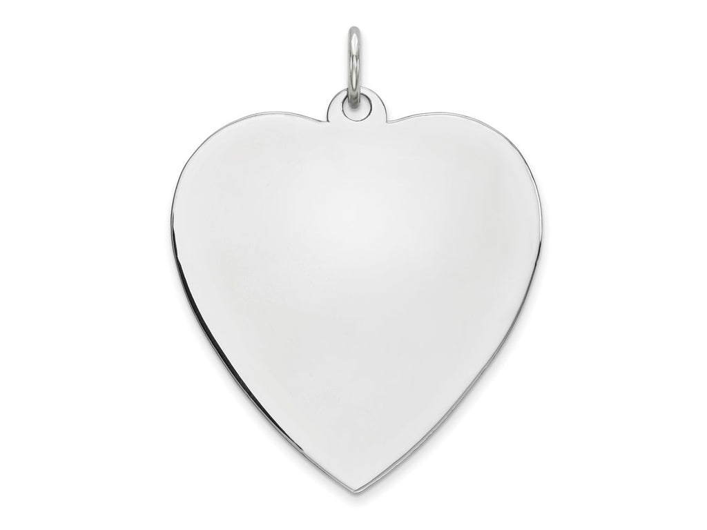FJC Finejewelers 14 kt White Gold Plain .013 Gauge Engravable Heart Charm 30 x 24 mm