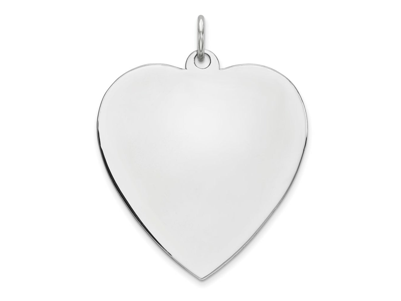 FJC Finejewelers 14 kt White Gold Plain .013 Gauge Engravable Heart Charm 30 x 24 mm