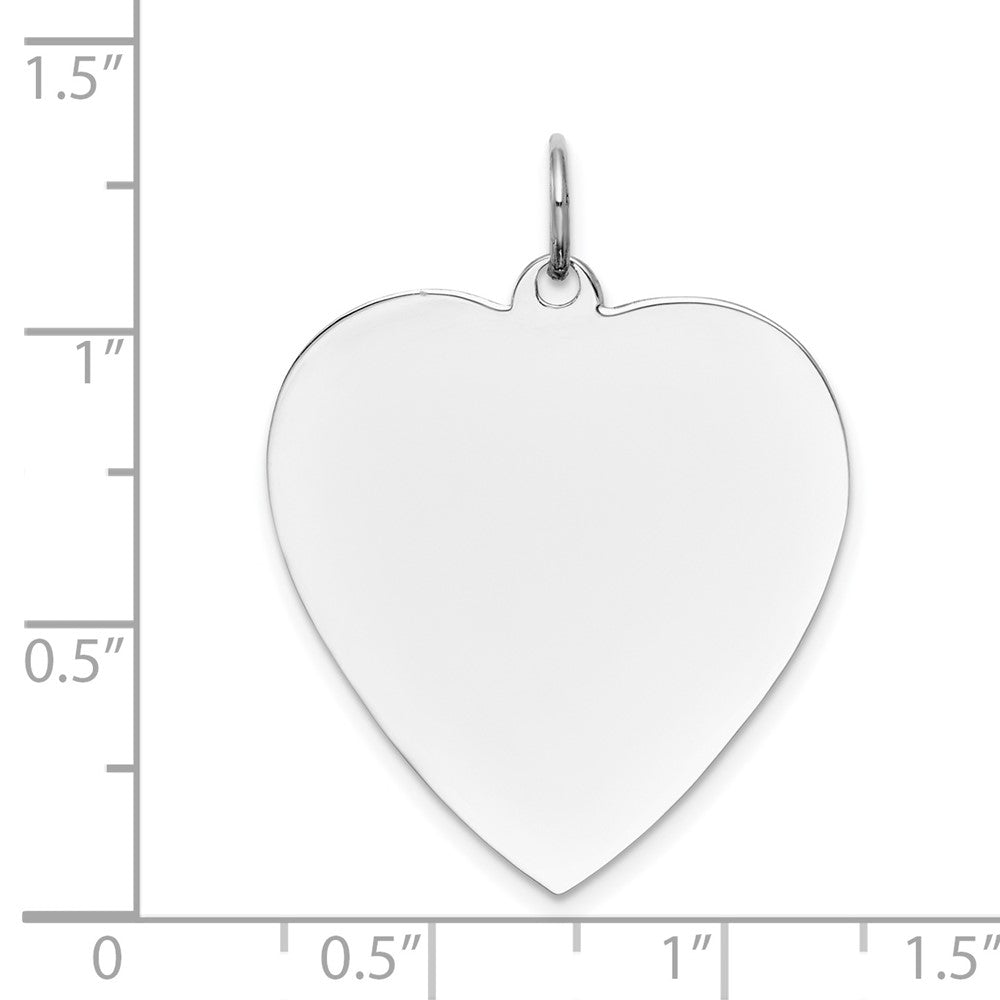 FJC Finejewelers 14 kt White Gold Plain .018 Gauge Engravable Heart Charm 30 x 24 mm